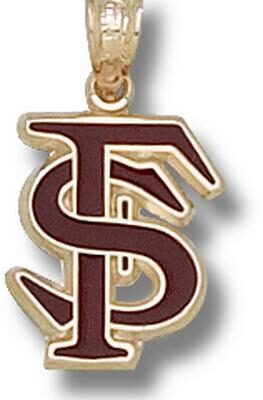 Florida State Seminoles Interlocked Enamel "FS" 1/2" Pendant - 14KT Gold Jewelry