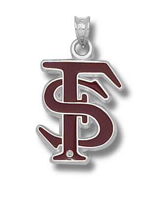 Florida State Seminoles Interlocked Enamel "FS" 3/4" Pendant - Sterling Silver Jewelry