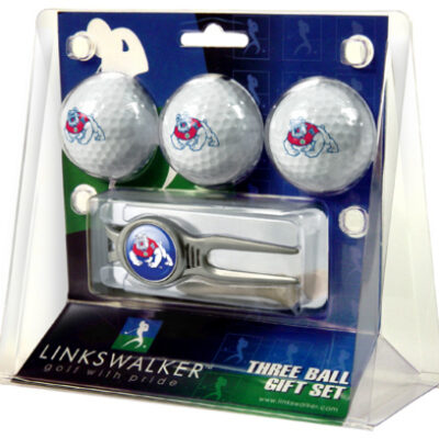 Fresno State Bulldogs 3 Ball Golf Gift Pack with Kool Tool