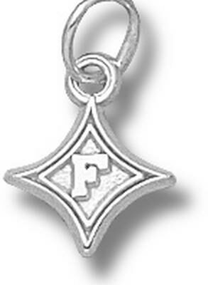 Furman Paladins "Diamond with F" 3/8" Charm - Sterling Silver Jewelry