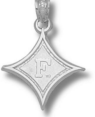 Furman Paladins "Diamond with F" 5/8" Pendant - Sterling Silver Jewelry