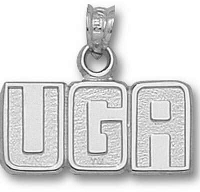 Georgia Bulldogs Block "UGA" Pendant - Sterling Silver Jewelry