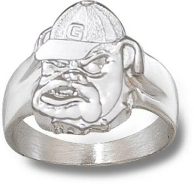 Georgia Bulldogs "Bulldog Face" Men's Ring Size 10 1/2 - Sterling Silver Jewelry