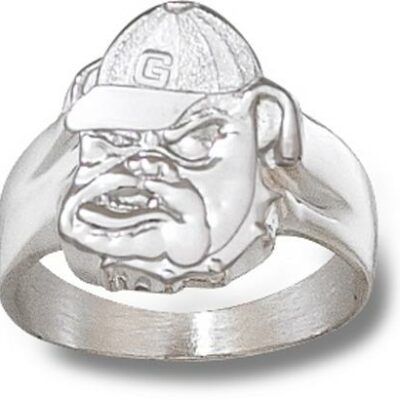 Georgia Bulldogs "Bulldog Face" Men's Ring Size 10 1/2 - Sterling Silver Jewelry