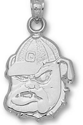 Georgia Bulldogs "Bulldog Face" Pendant - Sterling Silver Jewelry