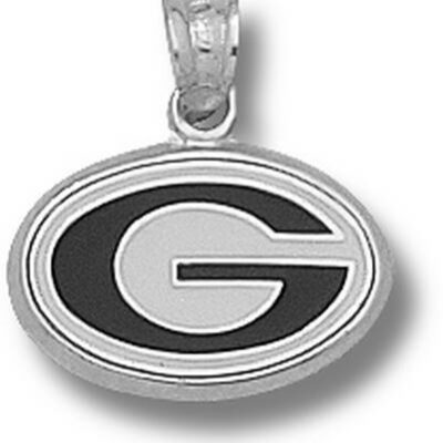 Georgia Bulldogs Enamel "G" 3/8" Pendant - Sterling Silver Jewelry