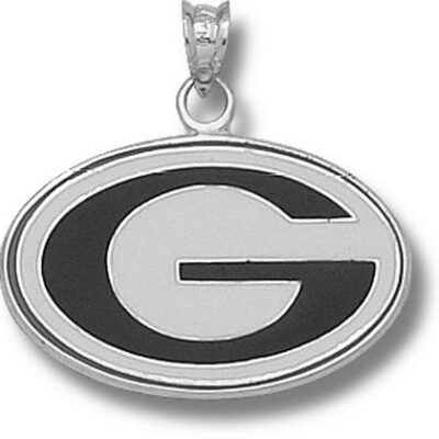 Georgia Bulldogs Enamel "G" 5/8" Pendant - Sterling Silver Jewelry