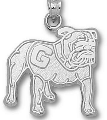 Georgia Bulldogs "Full Body Bulldog" Pendant - Sterling Silver Jewelry