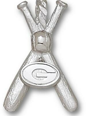 Georgia Bulldogs "G Baseball Bats" Pendant - Sterling Silver Jewelry