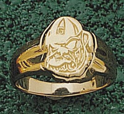 Georgia Bulldogs "Georgia Bulldog Face" Ladies' Ring Size 6 - 10KT Gold Jewelry