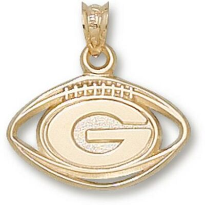 Georgia Bulldogs Pierced "G Football" Pendant - 14KT Gold Jewelry