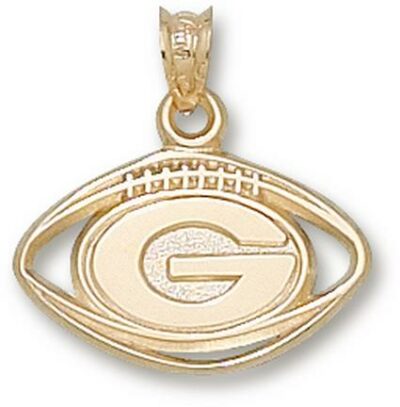 Georgia Bulldogs Pierced "G Football" Pendant - 14KT Gold Jewelry