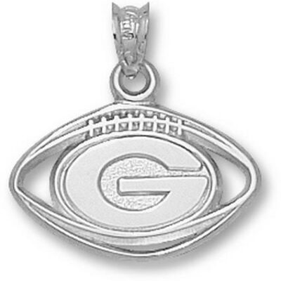 Georgia Bulldogs Pierced "G Football" Pendant - Sterling Silver Jewelry