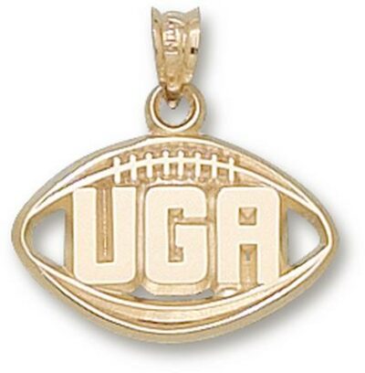 Georgia Bulldogs Pierced "UGA Football" Pendant - 14KT Gold Jewelry