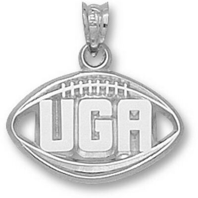 Georgia Bulldogs Pierced "UGA Football" Pendant - Sterling Silver Jewelry