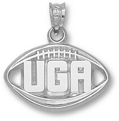 Georgia Bulldogs Pierced "UGA Football" Pendant - Sterling Silver Jewelry