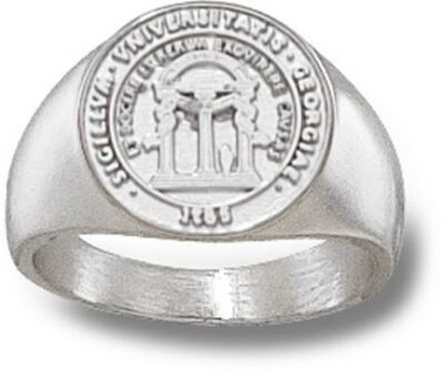 Georgia Bulldogs "Seal" 1/2" Ladies' Ring Size 6 1/2 - Sterling Silver Jewelry