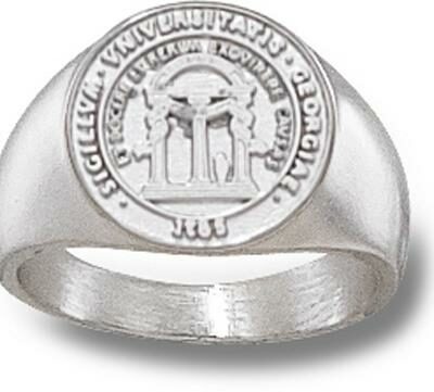 Georgia Bulldogs "Seal" 1/2" Ladies' Ring Size 6 1/2 - Sterling Silver Jewelry