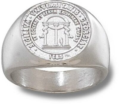 Georgia Bulldogs "Seal" 5/8" Men's Ring - Sterling Silver Jewelry (Size 10 1/2)