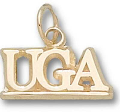 Georgia Bulldogs "UGA with Bar" 3/8" Charm - 14KT Gold Jewelry