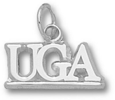 Georgia Bulldogs "UGA with Bar" 3/8" Charm - Sterling Silver Jewelry