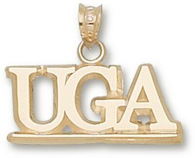 Georgia Bulldogs "UGA with Bar" 9/16" Pendant - 10KT Gold Jewelry