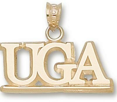 Georgia Bulldogs "UGA with Bar" 9/16" Pendant - 10KT Gold Jewelry