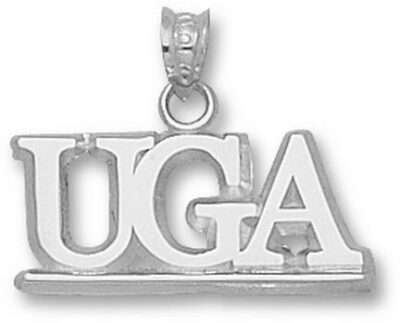 Georgia Bulldogs "UGA with Bar" 9/16" Pendant - Sterling Silver Jewelry