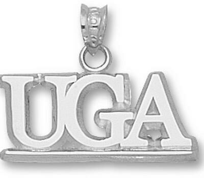 Georgia Bulldogs "UGA with Bar" 9/16" Pendant - Sterling Silver Jewelry