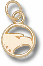 Georgia Southern Eagles Round "Eagle Face" 3/8" Charm - 10KT Gold Jewelry