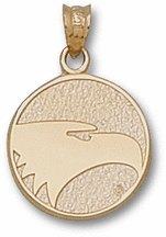 Georgia Southern Eagles Round "Eagle Face" Pendant - 10KT Gold Jewelry