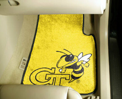 Georgia Tech Yellow Jackets 27" x 18" Auto Floor Mat (Set of 2 Car Mats - Yellow)