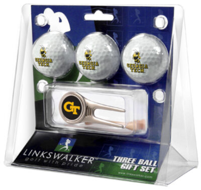 Georgia Tech Yellow Jackets 3 Golf Ball Gift Pack with Cap Tool