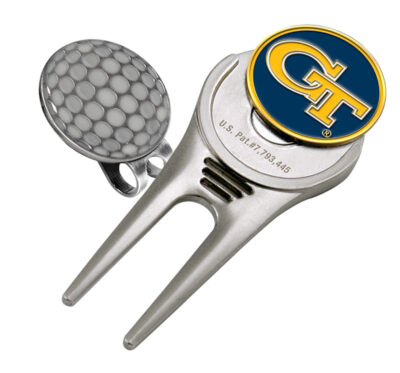 Georgia Tech Yellow Jackets Divot Tool Hat Clip with Golf Ball Marker (Set of 2)