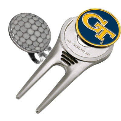 Georgia Tech Yellow Jackets Divot Tool Hat Clip with Golf Ball Marker (Set of 2)