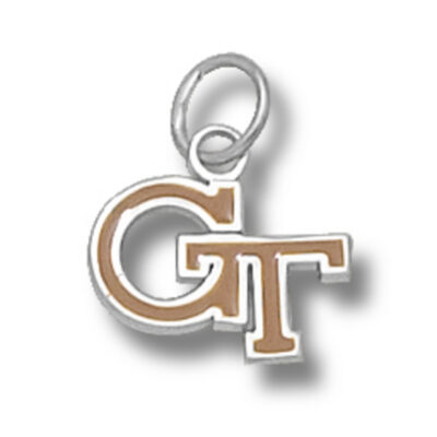 Georgia Tech Yellow Jackets Enamel "GT" 3/8" Charm - Sterling Silver Jewelry