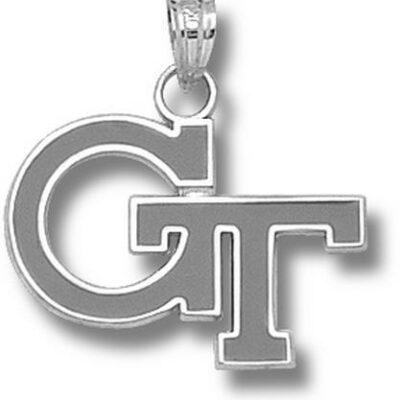 Georgia Tech Yellow Jackets Enamel "GT" 5/8" Pendant - Sterling Silver Jewelry