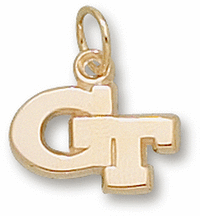 Georgia Tech Yellow Jackets "GT" 3/8" Charm - 10KT Gold Jewelry