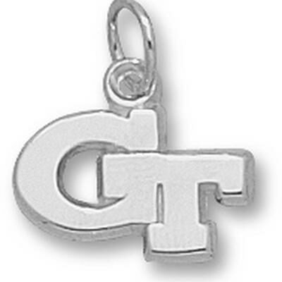 Georgia Tech Yellow Jackets "GT" 3/8" Charm - Sterling Silver Jewelry