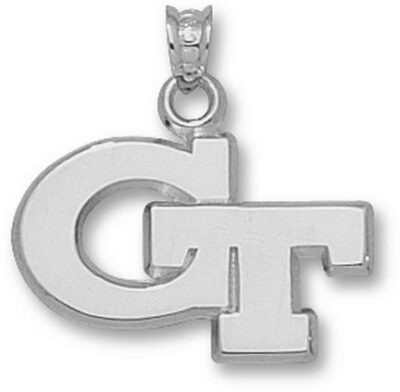 Georgia Tech Yellow Jackets "GT" 5/8" Pendant - Sterling Silver Jewelry