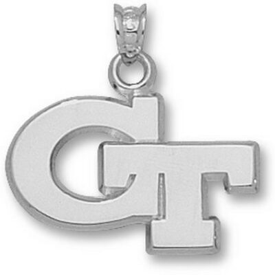 Georgia Tech Yellow Jackets "GT" 5/8" Pendant - Sterling Silver Jewelry