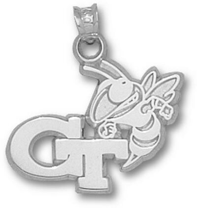 Georgia Tech Yellow Jackets "GT Buzz" 5/8" Pendant - Sterling Silver Jewelry