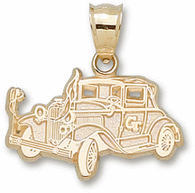 Georgia Tech Yellow Jackets "Ramblin' Wreck Car" 5/8" Pendant - 14KT Gold Jewelry