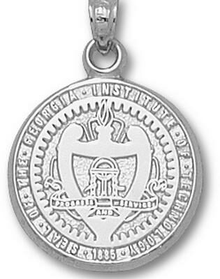 Georgia Tech Yellow Jackets "Seal" Pendant - Sterling Silver Jewelry