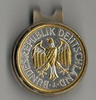 German 1 Mark "Eagle" Two Tone Coin Ball Marker