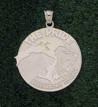 Greensboro College Pride Giant 1 1/2" W x 1 1/2" H "Lions Pride Logo" Pendant - 14KT Gold Jewelry