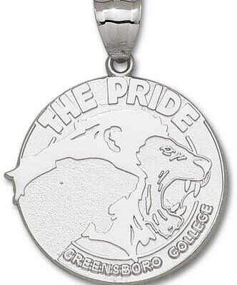 Greensboro College Pride Giant 1 1/2" W x 1 1/2" H "Lions Pride Logo" Pendant - Sterling Silver Jewelry