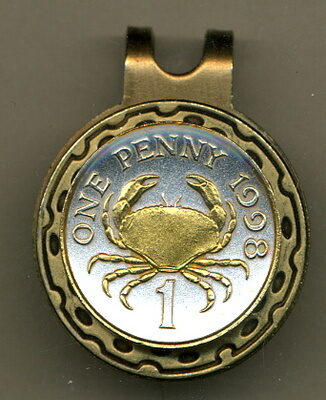 Guernsey Penny "Crab" Two Tone Coin Golf Ball Marker