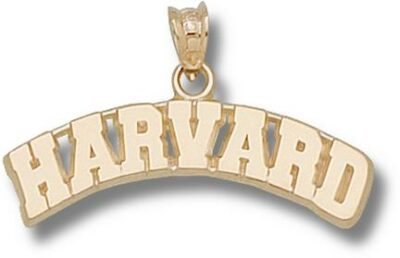 Harvard Crimson Arched "Harvard" Pendant - 10KT Gold Jewelry