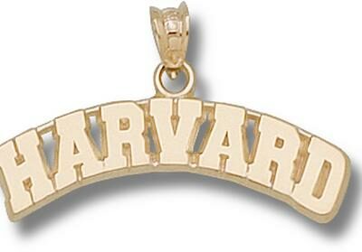 Harvard Crimson Arched "Harvard" Pendant - 10KT Gold Jewelry